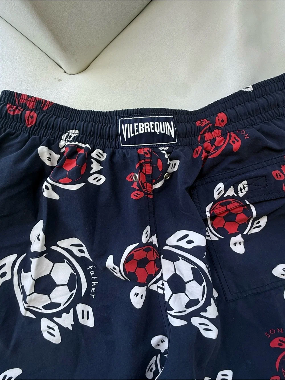 Swimwear Trunks Vilebrequin L blue Turtle soccer with wet bag ⚽️